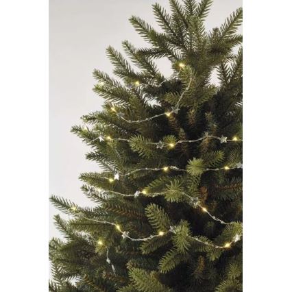 LED-valoketju 20xLED/2xAA 2,2 m lämmin valkoinen