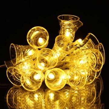 LED-valoketju 20xLED/3xAA/lämmin valkoinen 2,2 m koristekellot