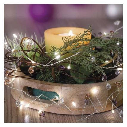 LED  valoketju 40xLED/3xAA 1,5 m lämpimänvalkoinen