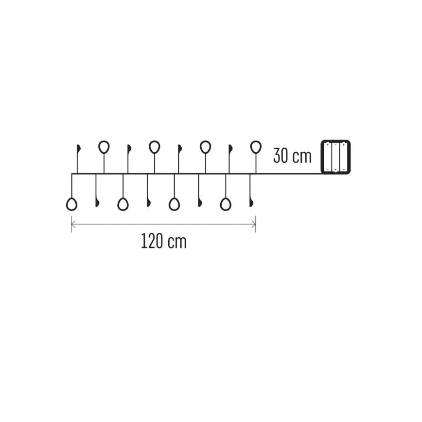 LED  valoketju 40xLED/3xAA 1,5 m lämpimänvalkoinen