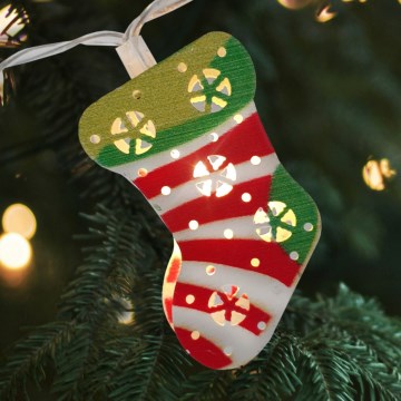 LED-valoketju ulkokäyttöön 10xLED/2xAA 1,65 m IP44 lämmin valkoinen joulusukat