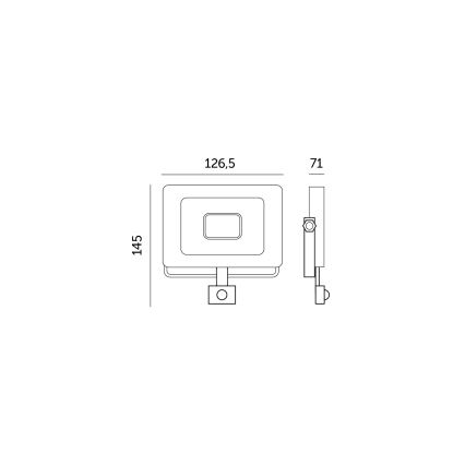 LED-valonheitin anturilla MHC LED/20W/230V IP44 6500K musta