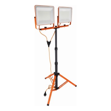 LED-valonheitin jalustalla 2xLED/100W/230V 4500K IP65 oranssi