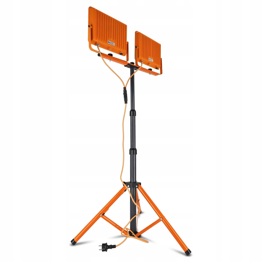 LED-valonheitin jalustalla 2xLED/100W/230V 4500K IP65 oranssi