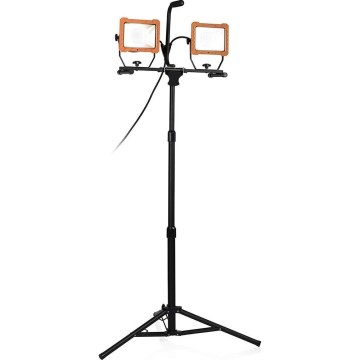 LED-valonheitin jalustalla 2xLED/30W/230V 4000K IP65 oranssi/musta