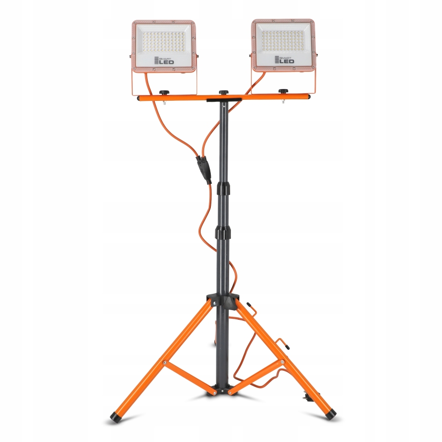 LED-valonheitin jalustalla 2xLED/50W/230V 4500K IP65 oranssi