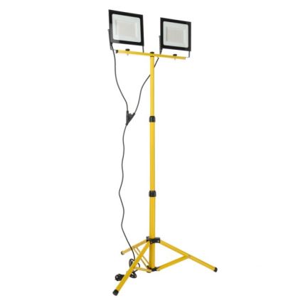 LED Valonheitin jalustalla TIGRA 2xLED/100W/230V 4000K IP54 musta/keltainen
