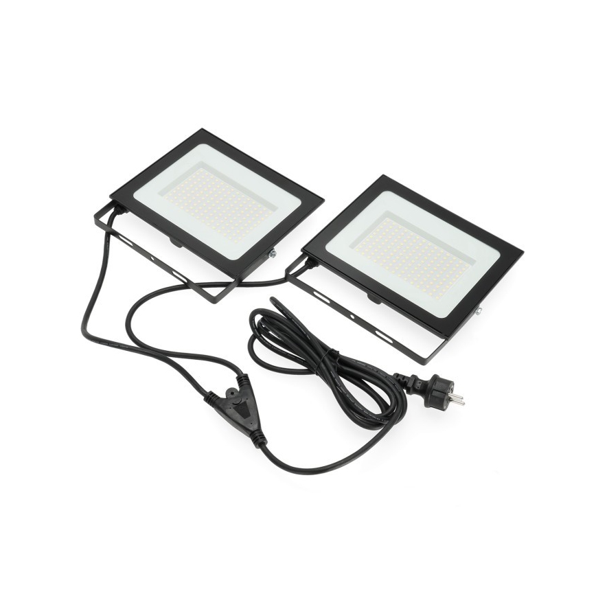 LED Valonheitin jalustalla TIGRA 2xLED/100W/230V 4000K IP54 musta/keltainen