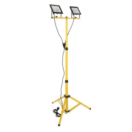 LED Valonheitin jalustalla TIGRA 2xLED/50W/230V 4000K IP54 musta/keltainen