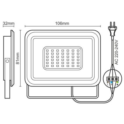 LED-valonheitin LED/10W/230V 4000K IP65