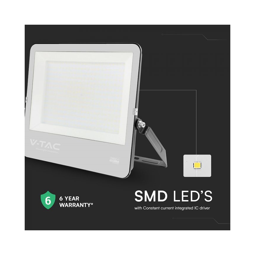 LED-valonheitin LED/300W/230V 4000K IP65 musta