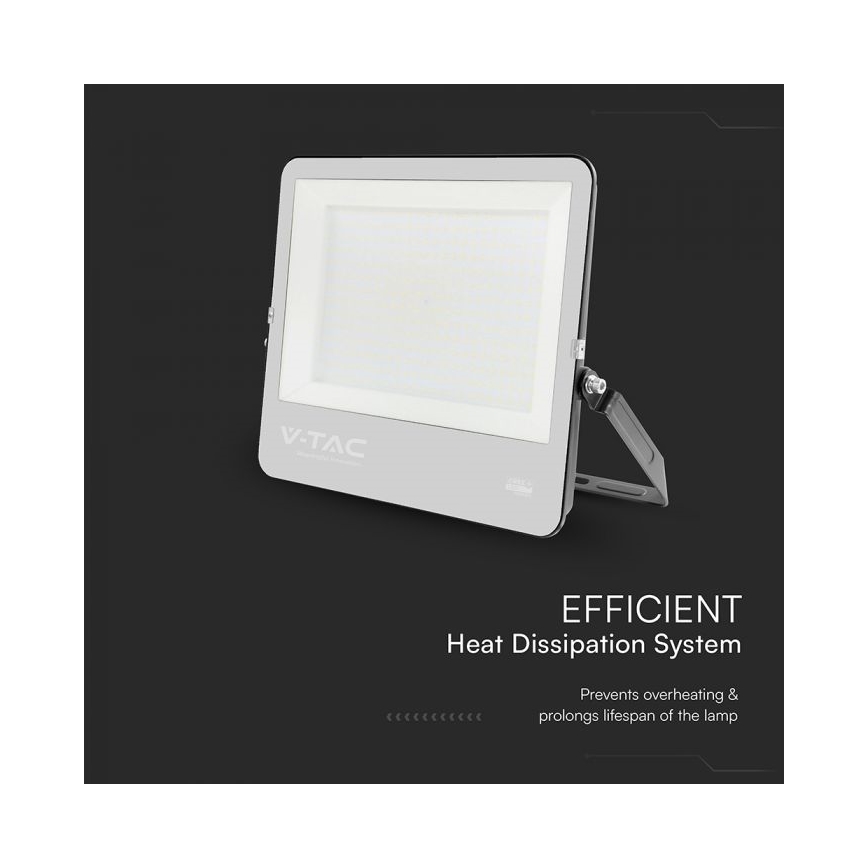 LED-valonheitin LED/300W/230V 4000K IP65 musta