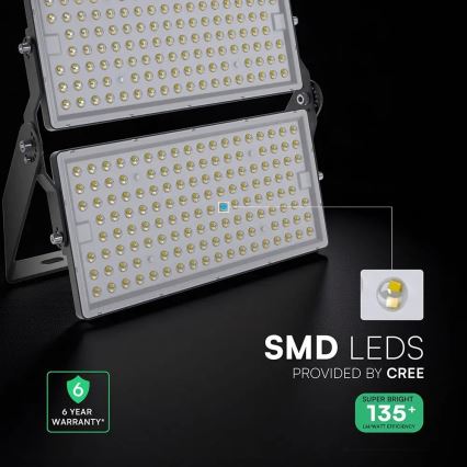 LED-valonheitin LED/500W/230V 4000K IP65 harmaa