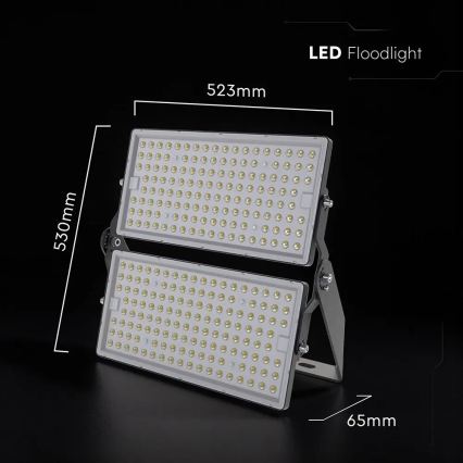 LED-valonheitin LED/500W/230V 4000K IP65 harmaa