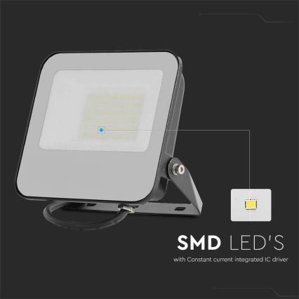 LED-valonheitin LED/50W/230V 4000K IP65 musta