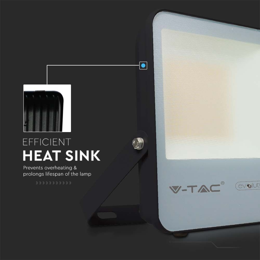 LED-valonheitin LED/50W/230V 6400K IP65 musta