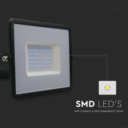 LED-valonheitin LED/50W/230V 6500K IP65 musta