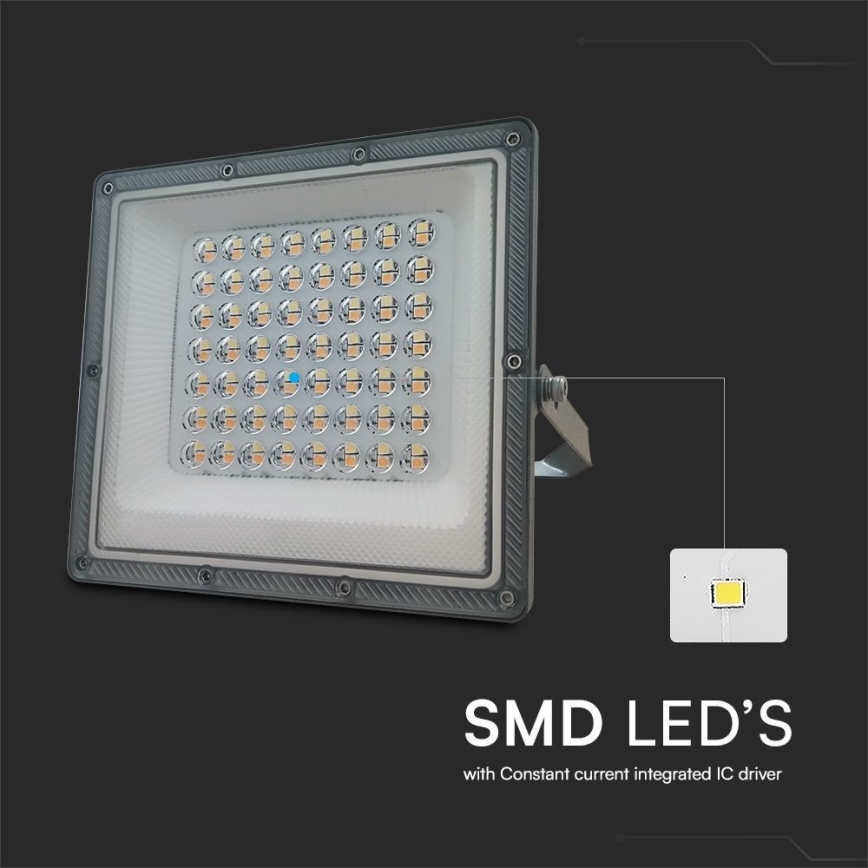 LED-valonheitin LED/50W/230V IP65 3000/4000/6500K harmaa