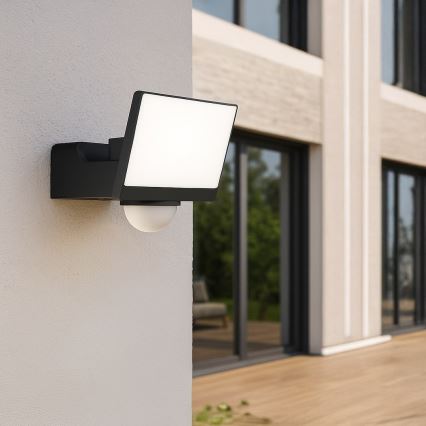 LED-valonheitin liike- ja hämäräanturilla DAVOS LED/30W/230V IP54 musta