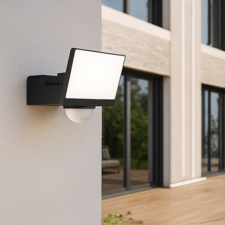 LED-valonheitin liike- ja hämäräanturilla DAVOS LED/30W/230V IP54 musta