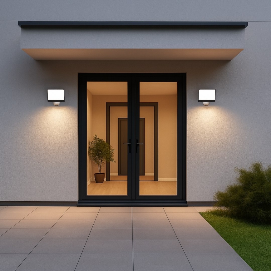 LED-valonheitin liike- ja hämäräanturilla DAVOS LED/30W/230V IP54 musta
