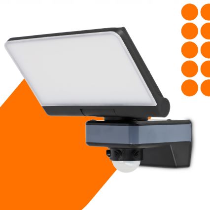 LED-valonheitin liike- ja hämäräkytkimellä LED/44W/230V 4200K IP54 musta
