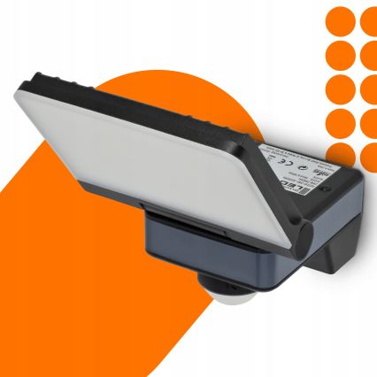LED-valonheitin liike- ja hämärätunnistimella LED/24W/230V 4200K IP54 musta