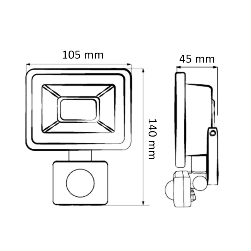 LED-valonheitin liiketunnistimella LED/20W/230V IP65