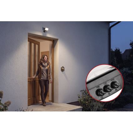LED-heijastin liiketunnistimella ja hämäräkytkimellä TAMBO EVO LED/10W/230V 4000K IP44 musta