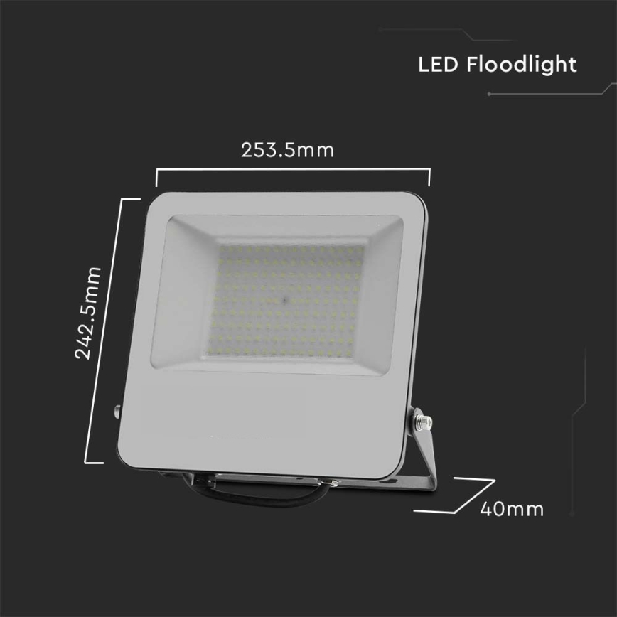 LED-valonheitin SAMSUNG CHIP LED/100W/230V 4000K IP65 musta