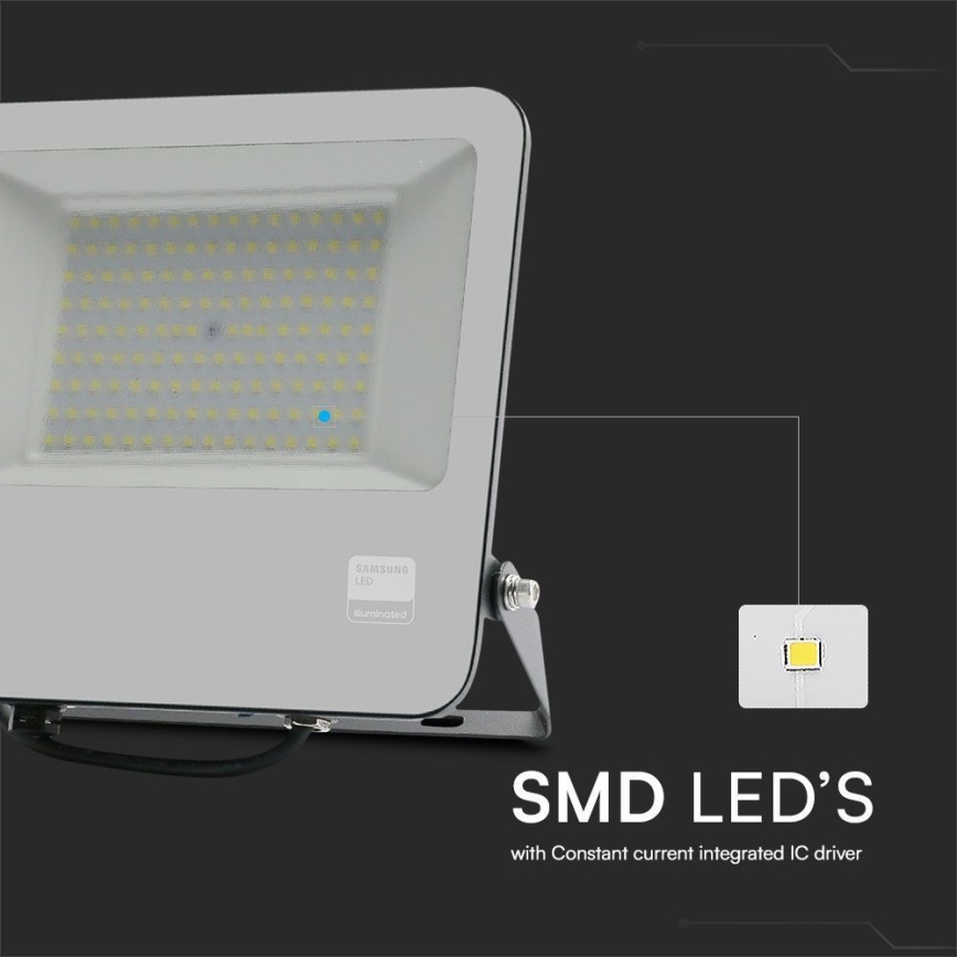 LED-valonheitin SAMSUNG CHIP LED/100W/230V 6400K IP65 musta