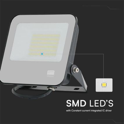 LED-valonheitin SAMSUNG CHIP LED/50W/230V 4000K IP65 musta
