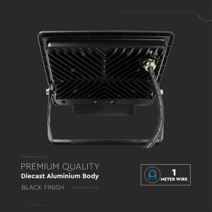 LED-valaisin liiketunnistimella LED/50W/230V 6500K IP65 musta