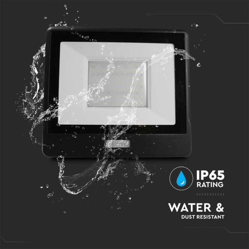 LED-valaisin liiketunnistimella LED/50W/230V 6500K IP65 musta