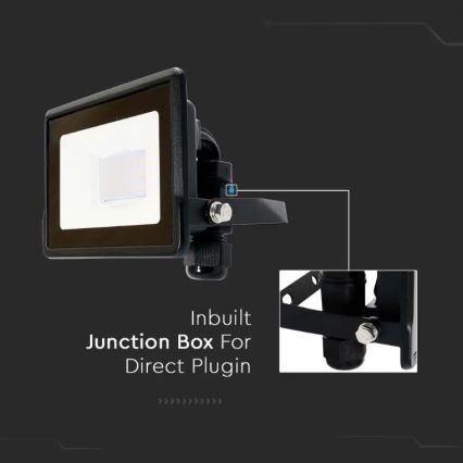 LED-valonheitin suoralla liitännällä SAMSUNG CHIP LED/10W/230V IP65 6500K musta