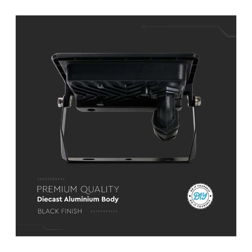 LED-valonheitin suoralla liitännällä SAMSUNG CHIP LED/10W/230V IP65 6500K musta