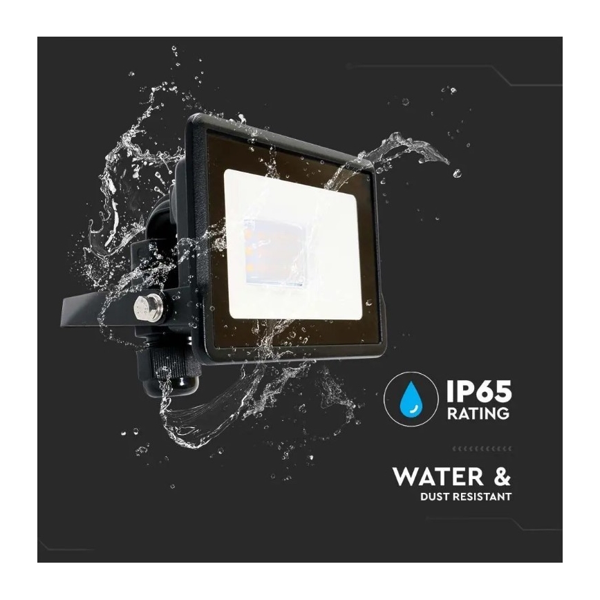 LED-valonheitin suoralla liitännällä SAMSUNG CHIP LED/10W/230V IP65 6500K musta