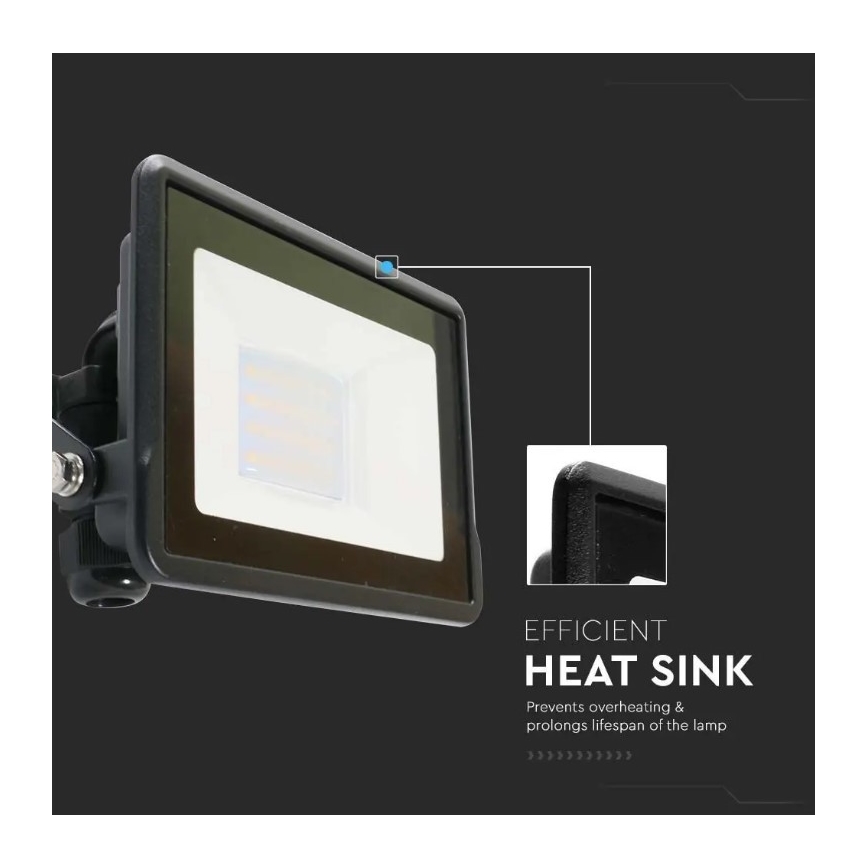 LED Valonheitin suoralla liitännällä SAMSUNG CHIP LED/20W/230V IP65 6500K