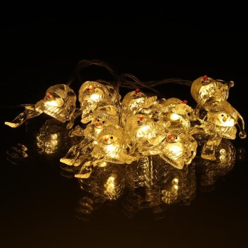 LED  valosarja 10xLED/2xAA/lämmin valkoinen 1,65m lumiukot