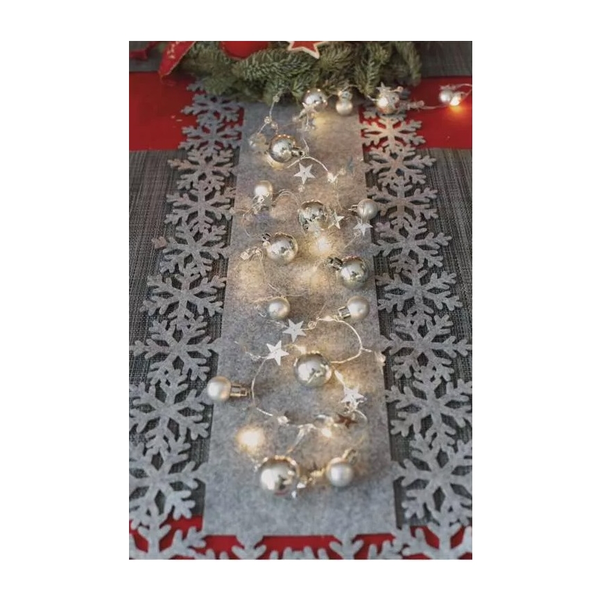 LED-valosarja 20xLED/2xAA 2,2 m lämmin valkoinen