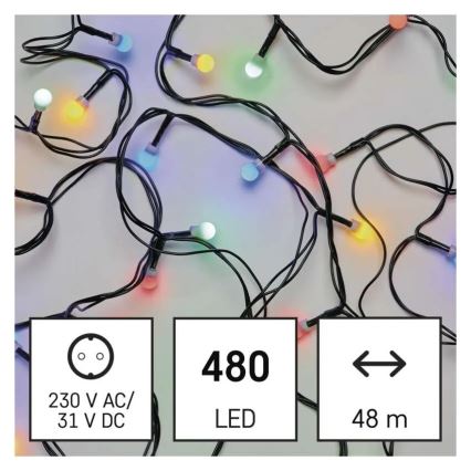 LED-valosarja 480 LEDiä, 8 toimintoa, 53 m, IP44, monivärinen