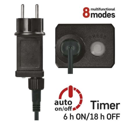 LED-valosarja 80xLED/230V/8 toimintoa 13m IP44 lämmin valkoinen