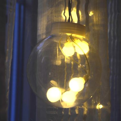 LED-valoverho WISH BALLS 108 LED / 8 valaistustilaa, 4,5 m, lämmin valkoinen