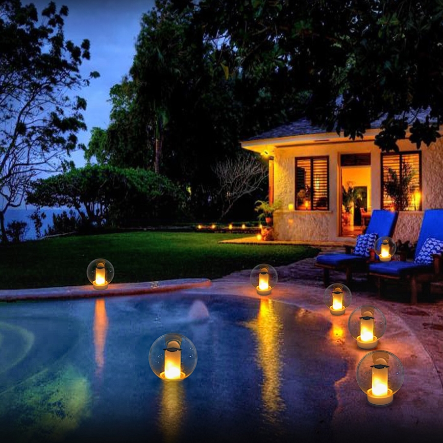 LED Vedenpitävä aurinkokennolamppu LED/900mAh IP68 valkoinen