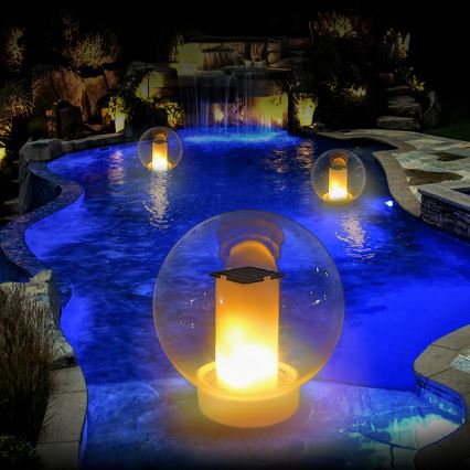 LED Vedenpitävä aurinkokennolamppu LED/900mAh IP68 valkoinen