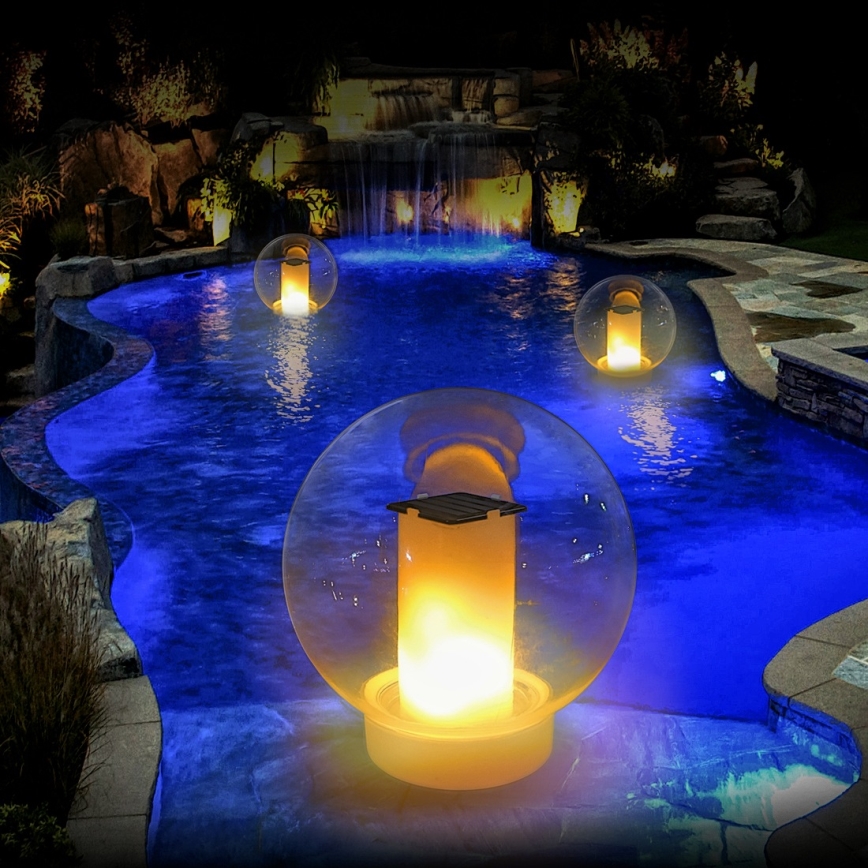 LED Vedenpitävä aurinkokennolamppu LED/900mAh IP68 valkoinen