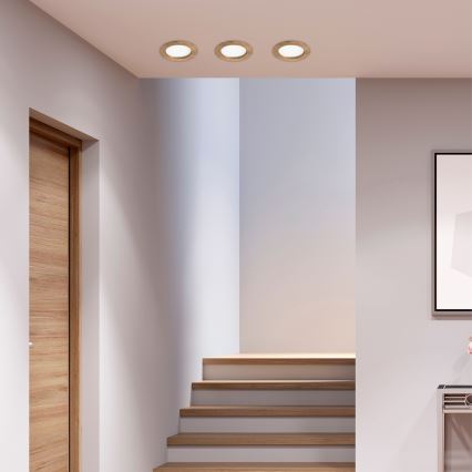 LED Kattovalaisin WOODY SPOT LED/12,5W/230V 3000K pähkinä Ø 16 cm