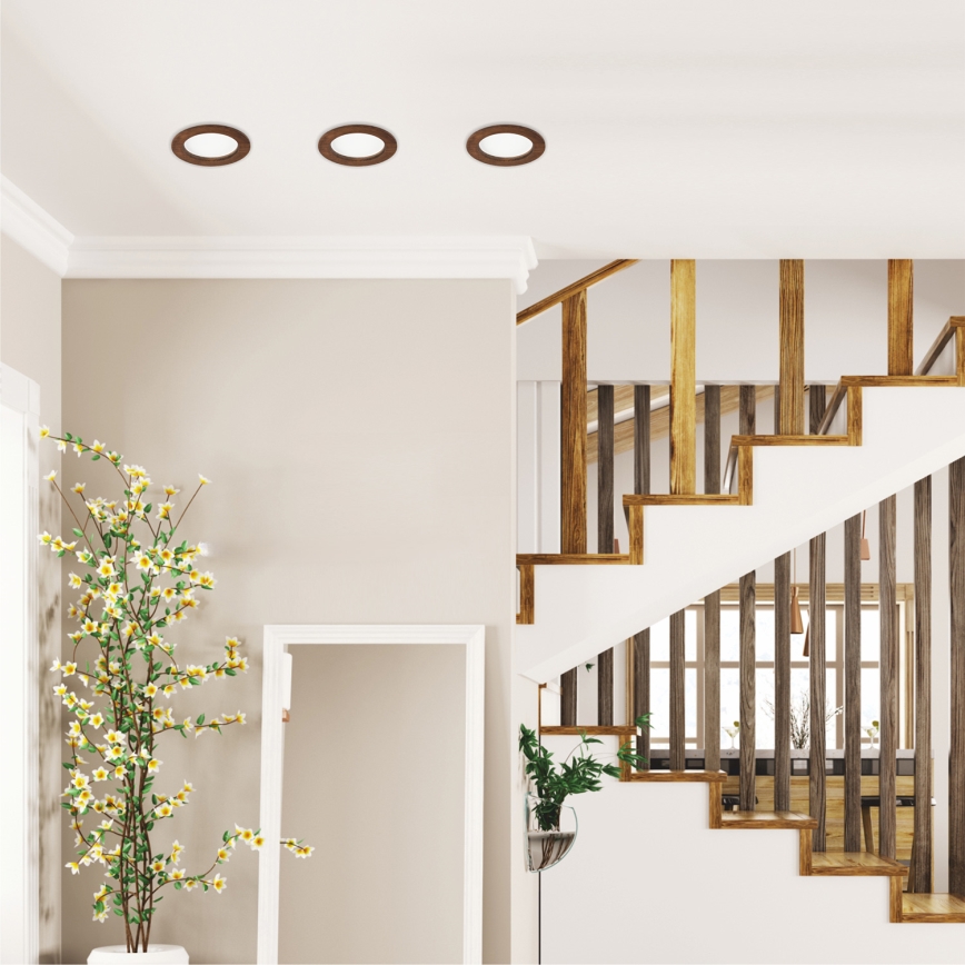 LED Upotettava valaisin WOODY SPOT LED/12,5W/230V 4000K kirsikka Ø 16 cm