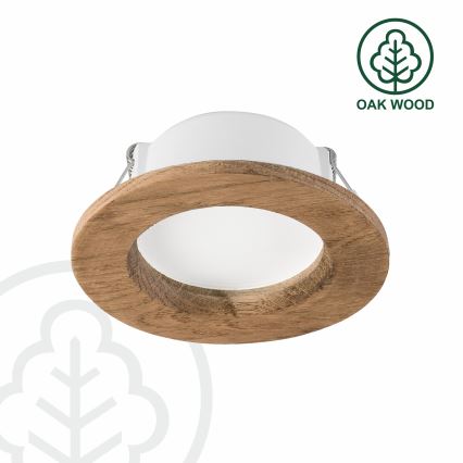 LED Kattovalaisin WOODY SPOT LED/5,5W/230V 4000K pähkinä Ø 10 cm