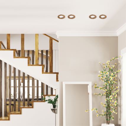 LED Kattovalaisin WOODY SPOT LED/5,5W/230V 4000K pähkinä Ø 10 cm